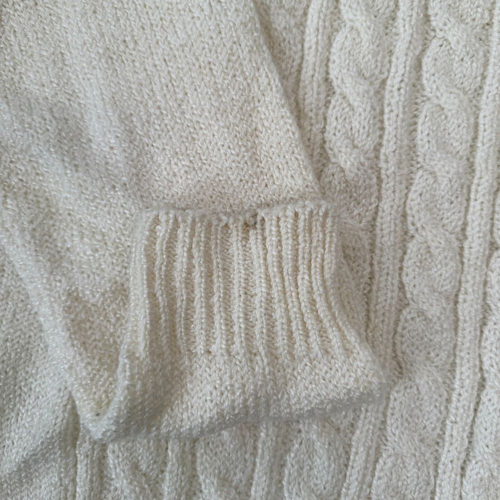 Karen Scott Knit top pearl button White PL Preppy Business - Picture 2 of 7